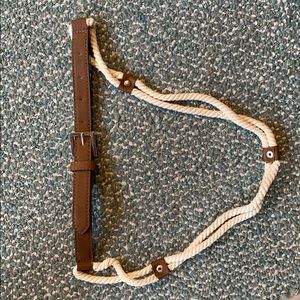 New faux leather & rope rustic belt
